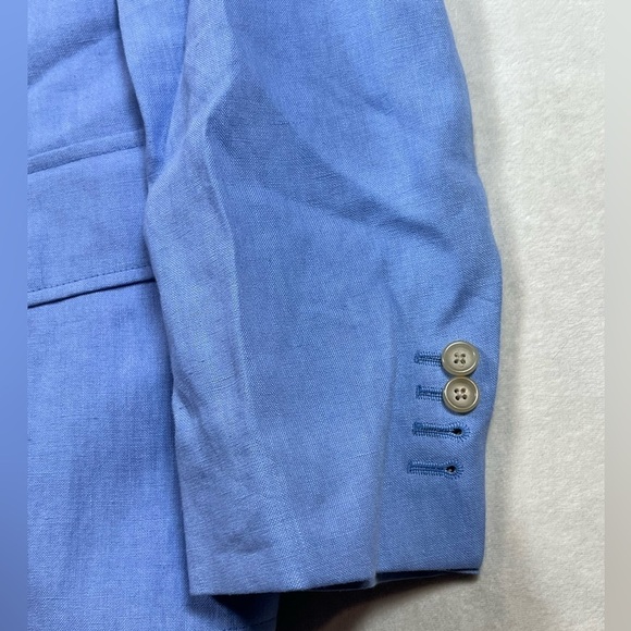 NWT Polo Ralph Lauren L Made in Italy 100% Linen Sport Coat Surgeon Cuff Blue - Picture 4 of 13